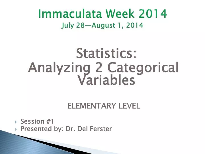 immaculata week 2014 july 28 august 1 2014