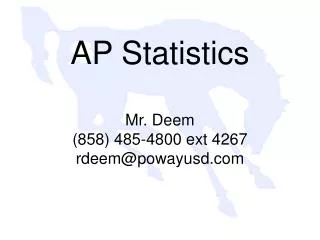 AP Statistics Mr. Deem (858) 485-4800 ext 4267 rdeem@powayusd