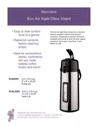 Innovation Eco-Air Sight Glass Airpot