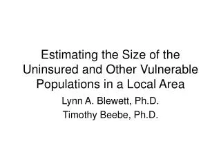 Estimating the Size of the Uninsured and Other Vulnerable Populations in a Local Area