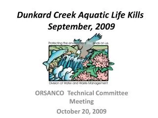 Dunkard Creek Aquatic Life Kills September, 2009