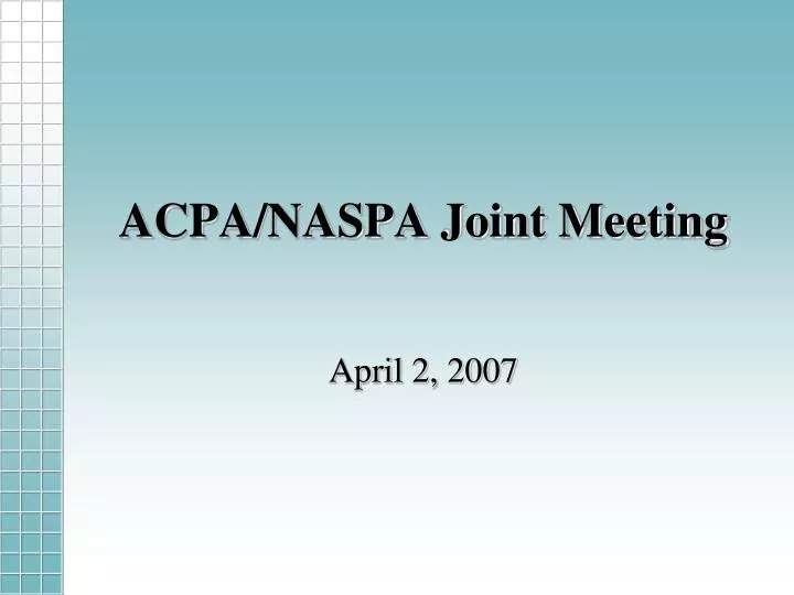 acpa naspa joint meeting