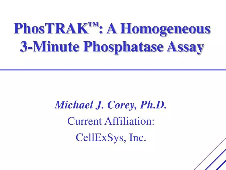 phostrak a homogeneous 3 minute phosphatase assay
