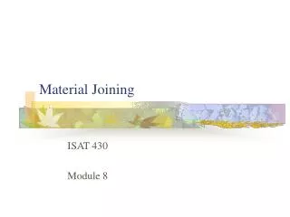 Material Joining