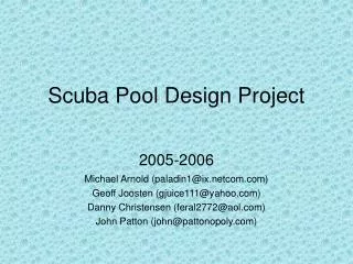Scuba Pool Design Project
