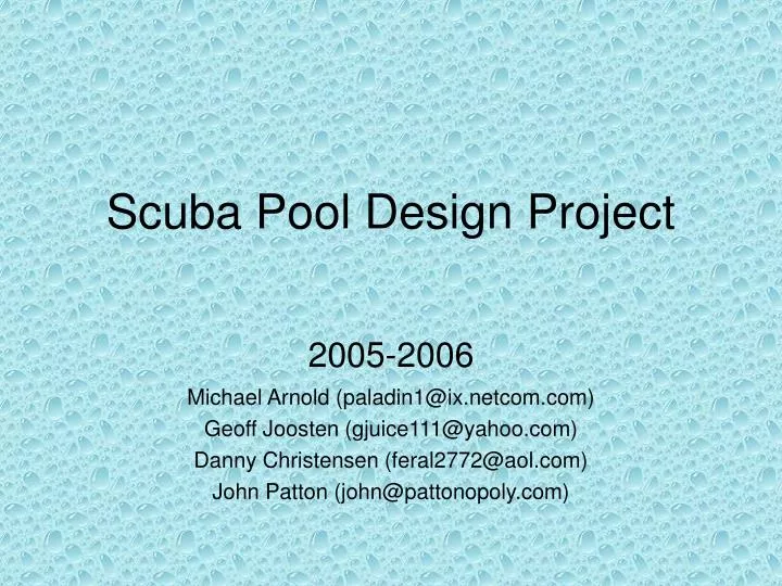 scuba pool design project
