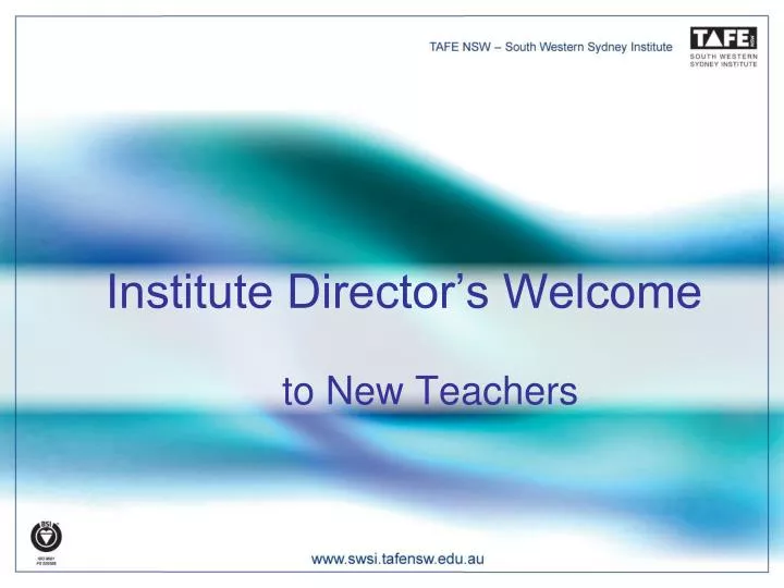 institute director s welcome to new teachers