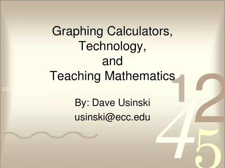 graphing calculators technology and teaching mathematics