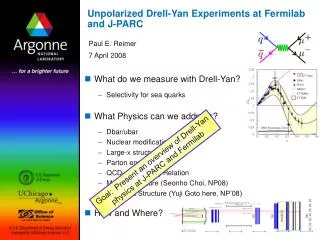 Unpolarized Drell-Yan Experiments at Fermilab and J-PARC