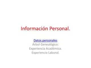 informaci n personal
