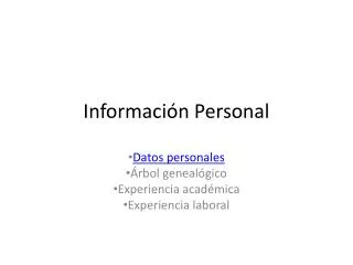 informaci n personal