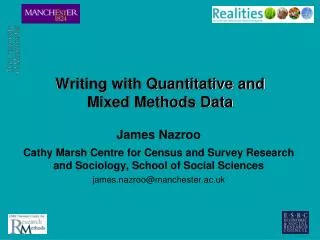 Writing with Quantitative and Mixed Methods Data