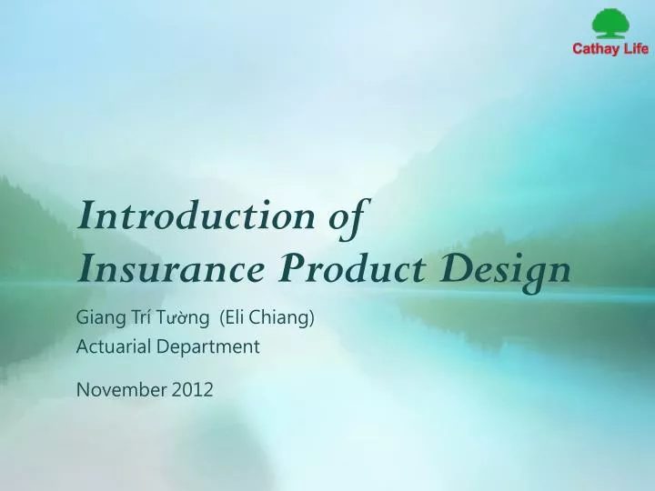 introduction of insurance product design