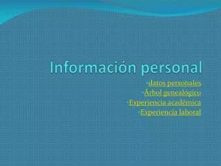 i nformaci n personal