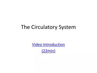 the circulatory system