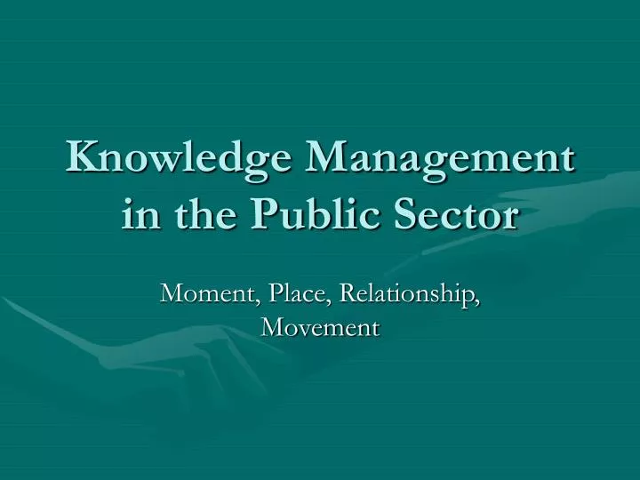 knowledge management in the public sector