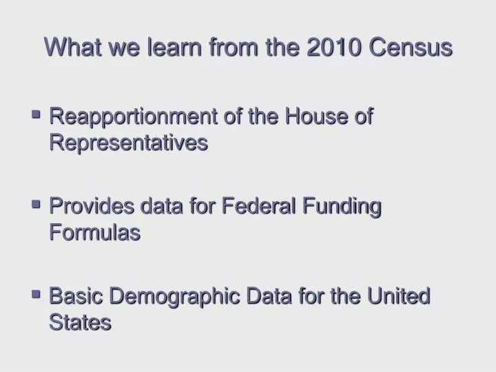 what we learn from the 2010 census