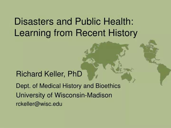 disasters and public health learning from recent history