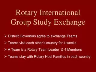Rotary International Group Study Exchange