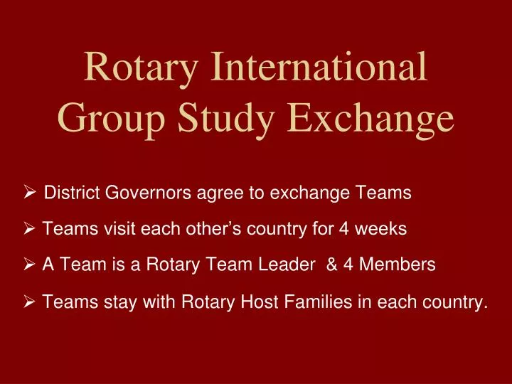 rotary international group study exchange