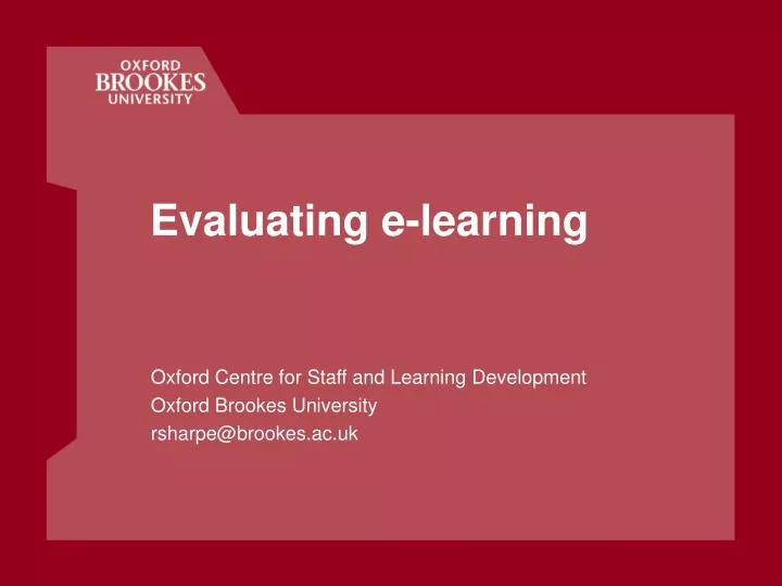 evaluating e learning