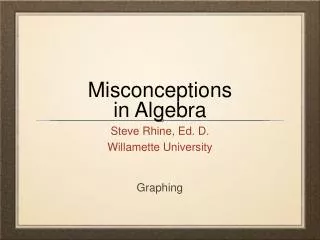 Misconceptions in Algebra