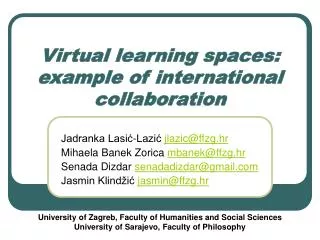 Virtual learning spaces: example of international collaboration