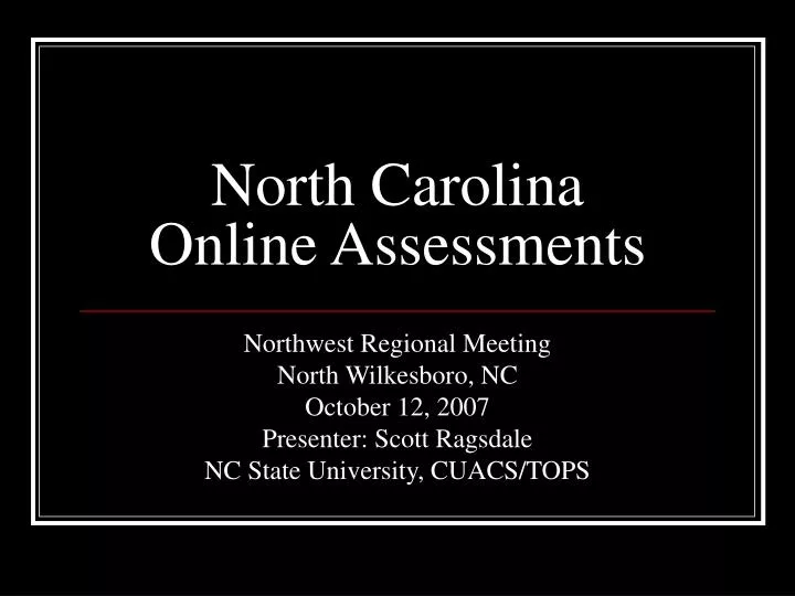 north carolina online assessments