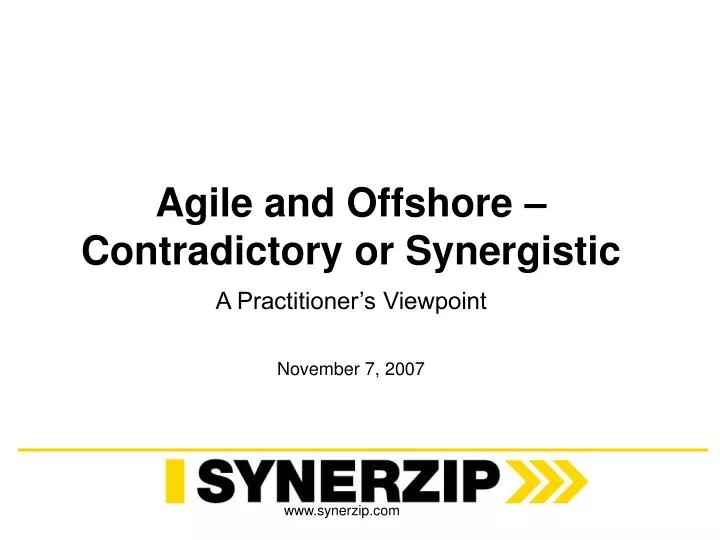 agile and offshore contradictory or synergistic