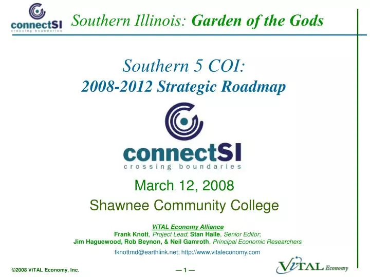 southern 5 coi 2008 2012 strategic roadmap