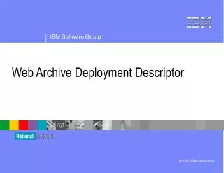 Web Archive Deployment Descriptor