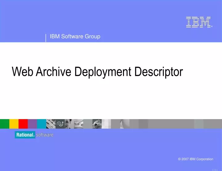 web archive deployment descriptor