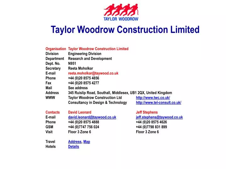 taylor woodrow construction limited