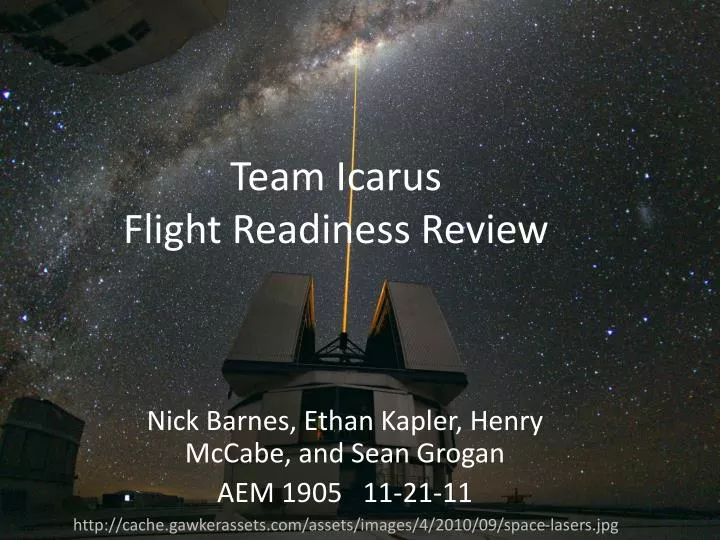 team icarus flight readiness review