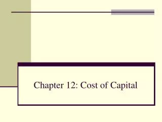 chapter 12 cost of capital