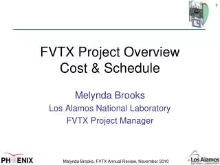FVTX Project Overview Cost &amp; Schedule