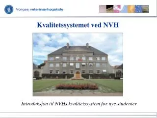 kvalitetssystemet ved nvh