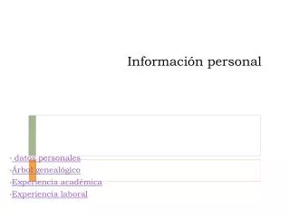 informaci n personal
