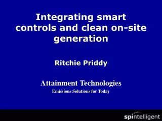 Integrating smart controls and clean on-site generation