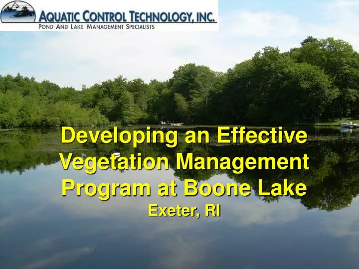 developing an effective vegetation management program at boone lake exeter ri