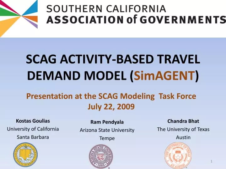 scag activity based travel demand model simagent