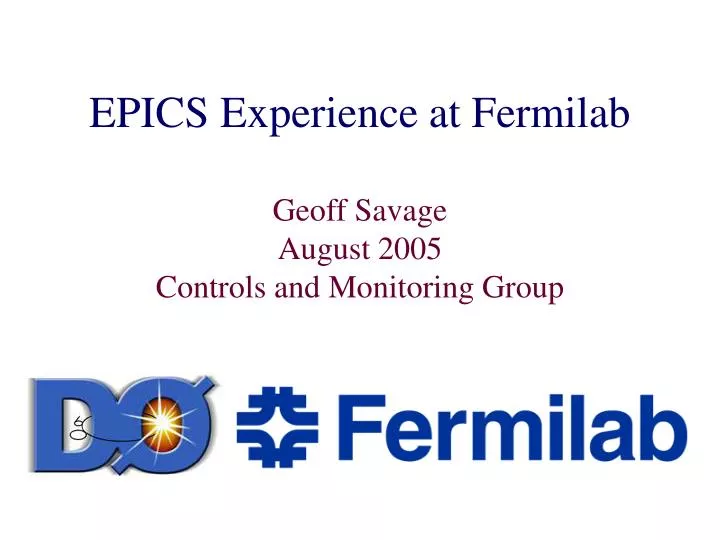 epics experience at fermilab