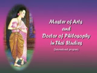 Master of Arts in Thai Studies