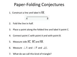 Paper-Folding Conjectures