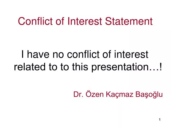 conflict of interest statement