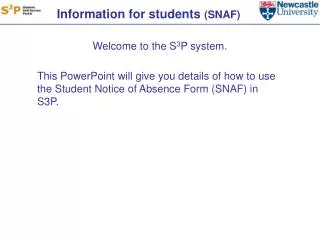 Information for students (SNAF)