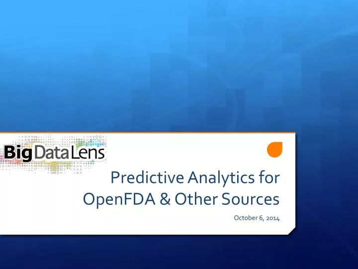 predictive analytics for openfda other sources