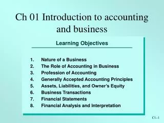 Ch 01 Introduction to accounting and business