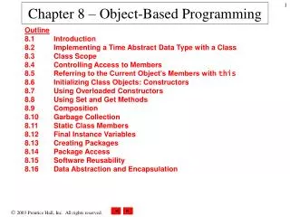 chapter 8 object based programming