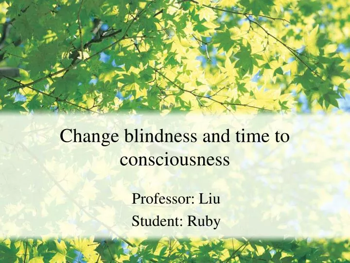 change blindness and time to consciousness